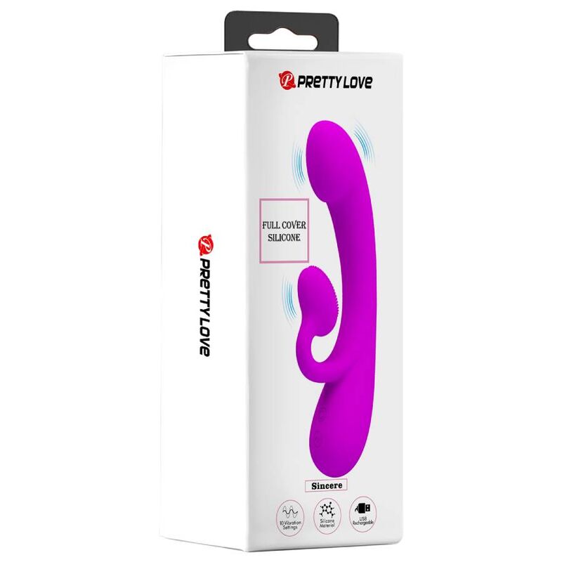 PRETTY LOVE - SINCERO VIBRATORE CLITORIDEO IN SILICONE E SUCCHIATORE VIOLA