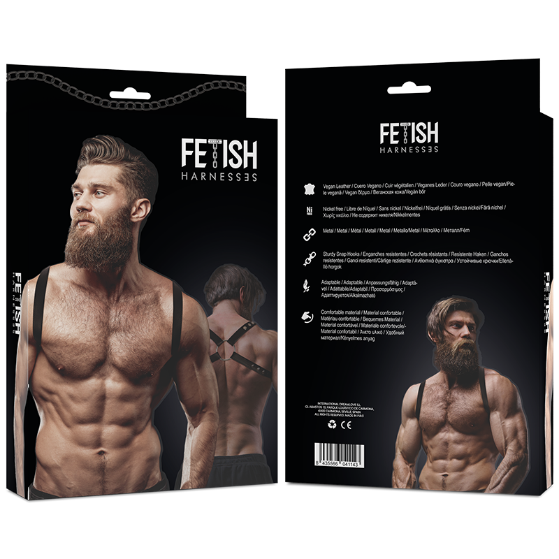 FETISH SUBMISSIVE ATTITUDE - IMBRACATURA POSTERIORE IN ECOPELLE DA UOMO
