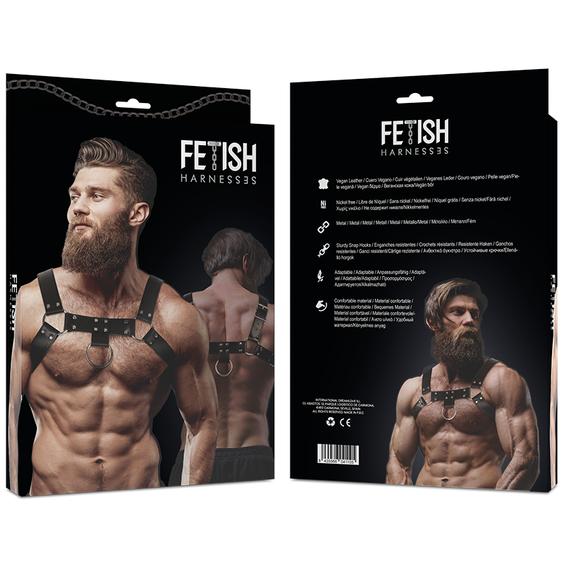 FETISH SUBMISSIVE ATTITUDE - IMBRACATURA PER IL PETTO IN ECOPELLE DA UOMO