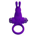 PRETTY LOVE - ANELLO VIBRATORE I CONIGLIO PER PENE VIOLA