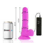 DIVERSIA - DILDO VIBRANTE FLESSIBILE VIOLA 20.5 CM -O- 4.2 CM