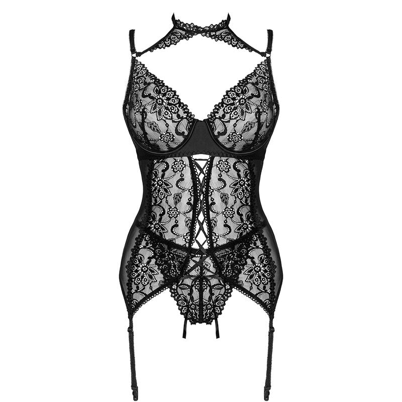 LIVCO CORSETTI FASHION - COLLEZIONE GIELLANDRA FOR THE SENSES CORSETTO + PANTY NERO