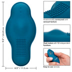 CALEXOTICS - MASSAGGIATORE PILOTA TELECOMANDO DOPPIO MOTORE BLU