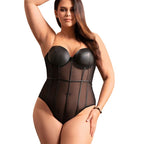 SUBBLIME - BODY CON BRETELLE A CATENA NERA S/M