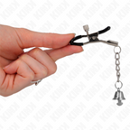 KINK - MORSETTI PER CAPEZZOLI CON CIONDOLO CAMPANELLA IN ARGENTO 6 CM