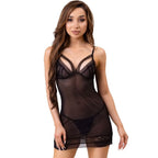 LIVCO CORSETTI FASHION - TIANA LC 20208 CHEMISE + PERIZOMA NERO S/M
