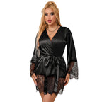 SUBBLIME - 953805 ELEGANTE PIGIAMA IN PIZZO + PERIZOMA NERO L/XL