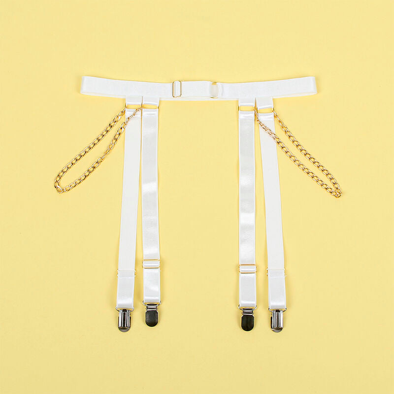 SUBBLIME - 954284 BODY CON CATENE + CINTURA GIACCHE BIANCO S/M