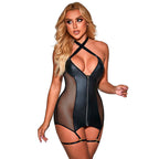 SUBBLIME - 954451 ABITO SEXY IN RETE PELLE NERO L/XL