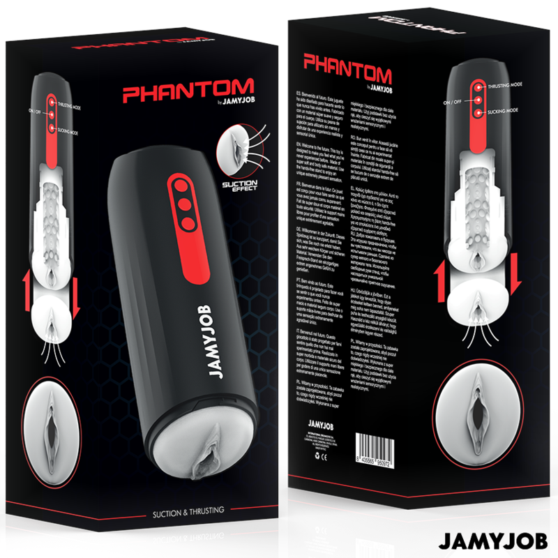 JAMYJOB - MASTURBATORE VAGINALE AUTOMATICO PHANTOM 5 MODALITÀ DI ASPIRAZIONE E SPINTA