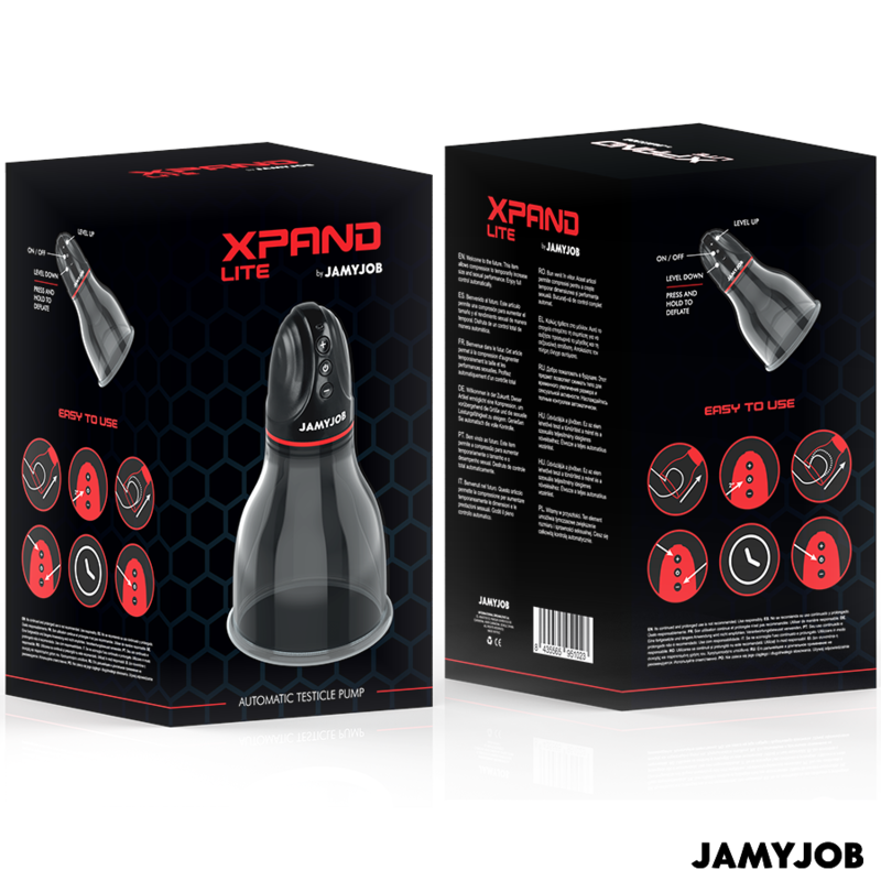 JAMYJOB - POMPA AUTOMATICA PER TESTICOLI XPAND LITE 3 LIVELLI DI ASPIRAZIONE GRIGIA