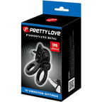PRETTY LOVE - PASSIONATE RING DOPPIO ANELLO VIBRANTE + STIMOLATORE CLITORIDE NERO