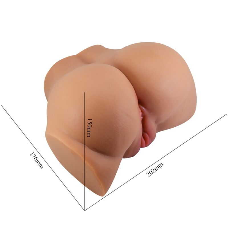 CRAZY BULL - VIBRATORE EMILIA ASS CON VAGINA E ANO REALISTICI, TELECOMANDO IN CARNE