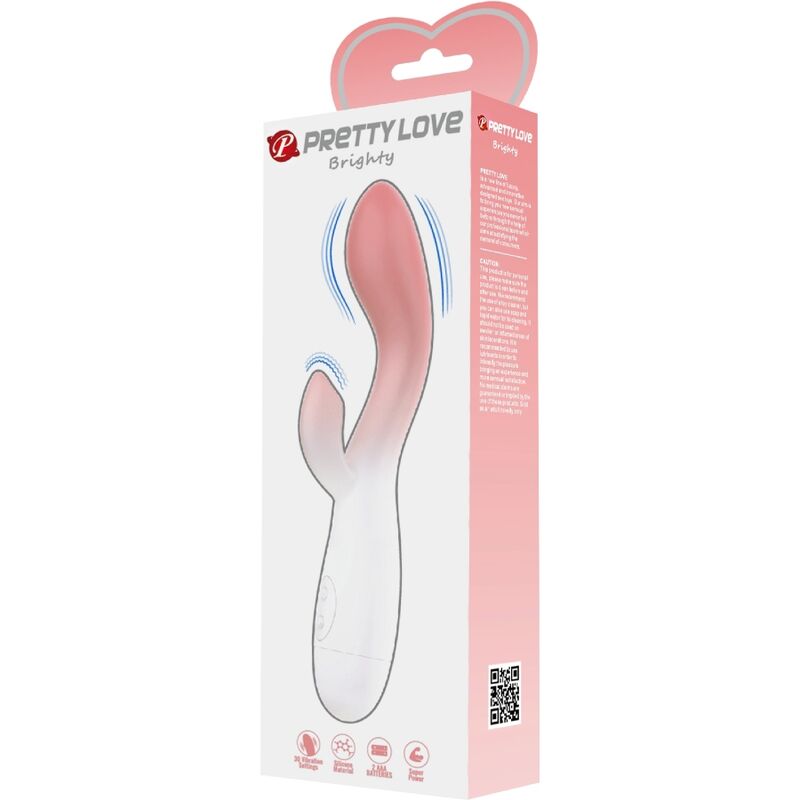 PRETTY LOVE - VIBRATORE PUNTO G LUMINOSO + STIMOLATORE CLITORIDEO 30 VIBRAZIONI ROSA