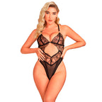 SUBBLIME - 955229 BODY TRASPARENTE CON PIZZO CAVATO NERO L/XL
