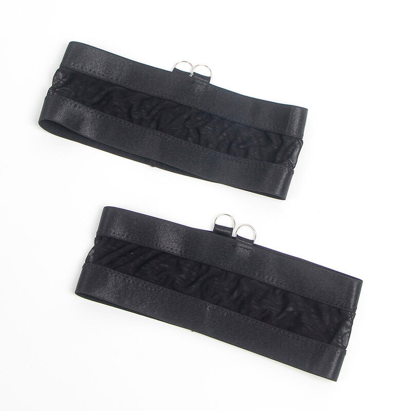 SUBBLIME - 955236 REGGISENO BONDAGE NERO CON GIARRETTIERA SET S/M