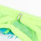 SUBBLIME - 955311 COMPLETO REGGISENO CON PIZZO E LINEE GIARRETRICI VERDE E BLU S/M