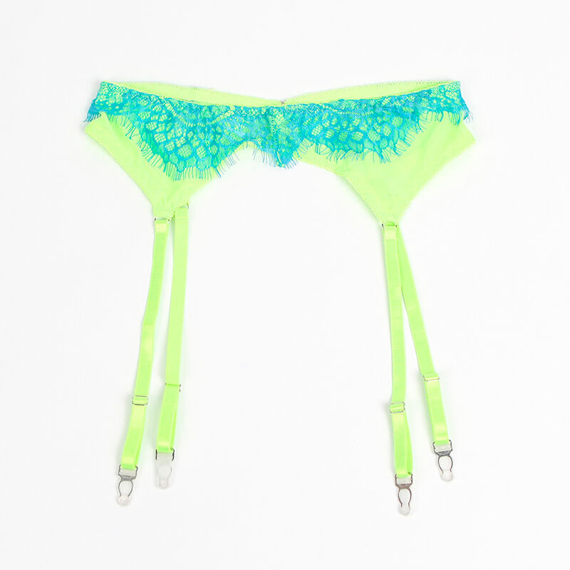 SUBBLIME - 955311 COMPLETO REGGISENO CON PIZZO E LINEE GIARRETRICI VERDE E BLU S/M