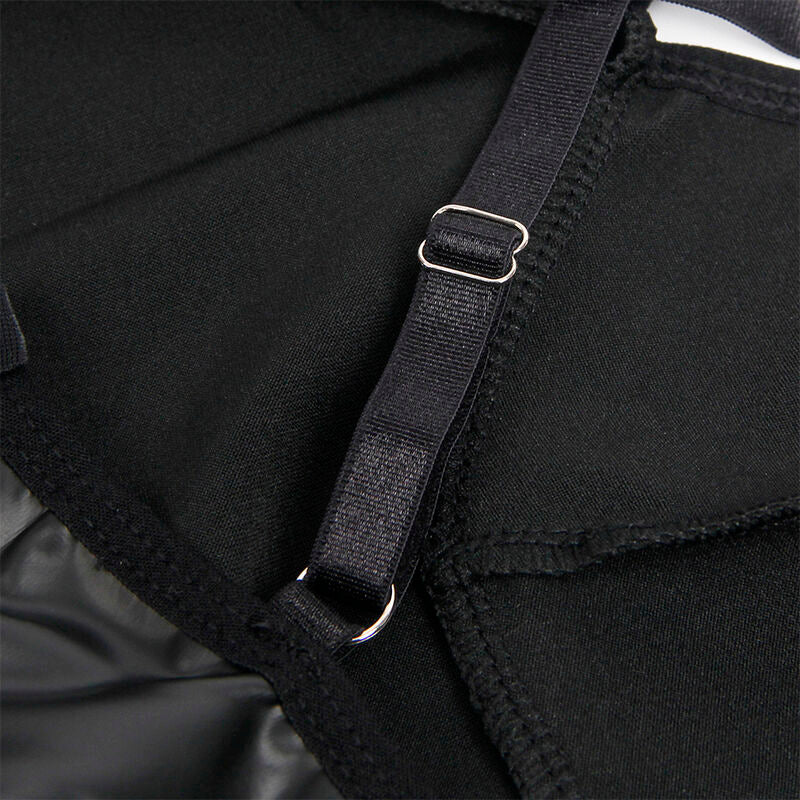 SUBBLIME - 955380 ABITO CON SPALLINE IN PELLE NERA L/XL