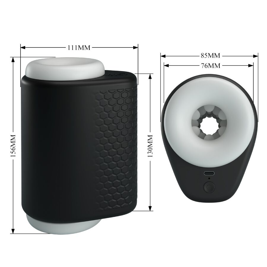 PRETTY LOVE - DJ GIRL MASTURBATORE MASCHILE CON VIBRAZIONE 5 IMPOSTAZIONI NEGRO