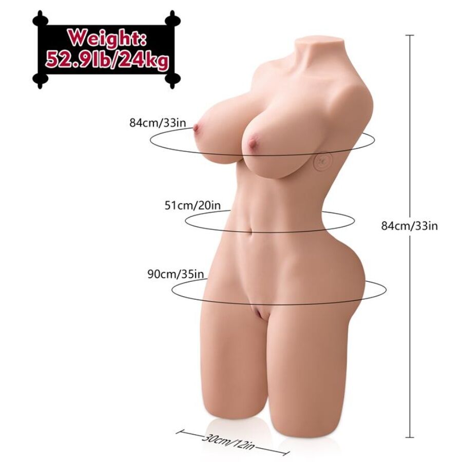 XISE - ERICA SPINTA TORSO REALISTICO CON VIBRAZIONE FEMMINILE 84 CM