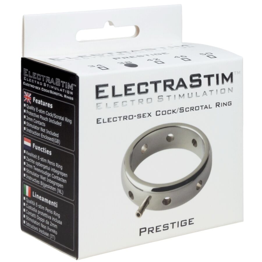 ELECTRASTIM - ANELLO ELETTROMAGNETICO PER PENE IN METALLO PRESTIGE 42 MM