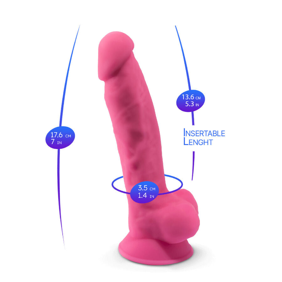 SILEXD - MODELLO 1 PENE REALISTICO SILICONE PREMIUM SILEXPAN ROSA FLUORESCENTE 17,5 CM