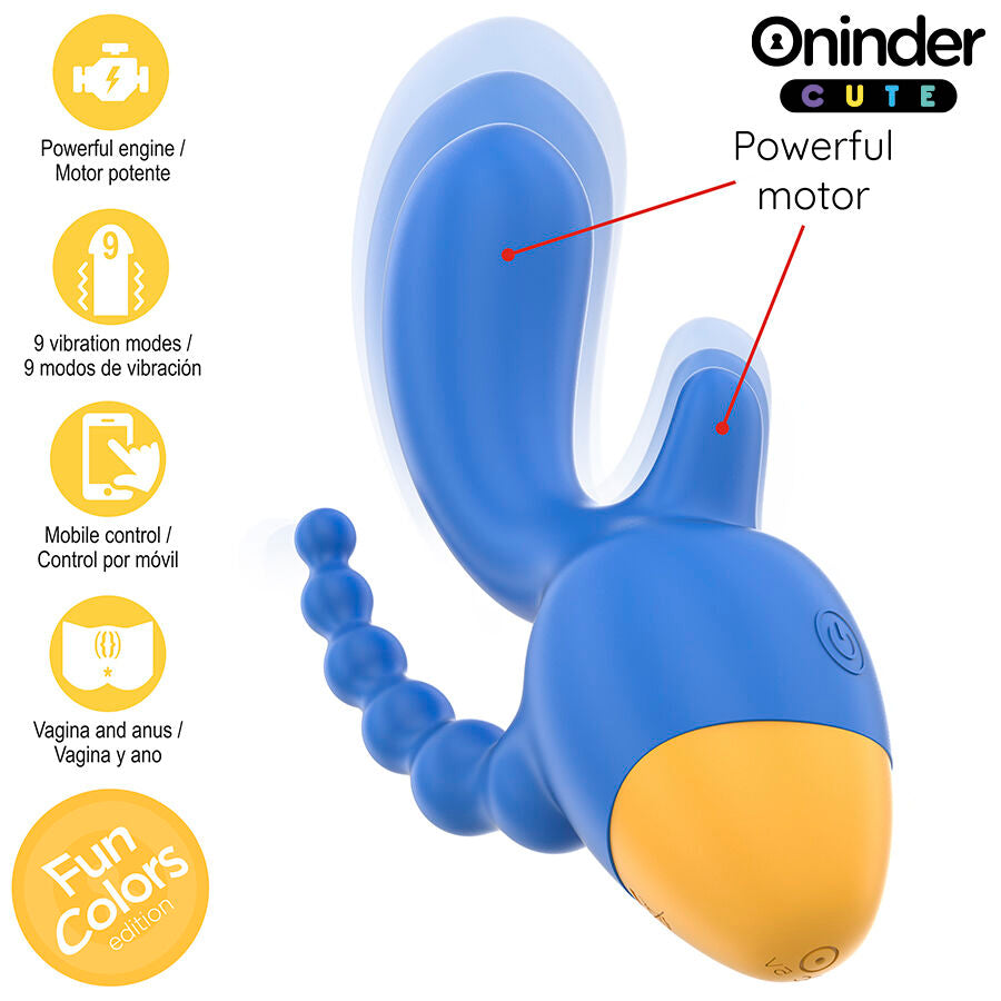 ONINDER CUTE - LOVE 3 SOME TRIPLO VIBRATORE - APP GRATUITA IN TUTTO IL MONDO