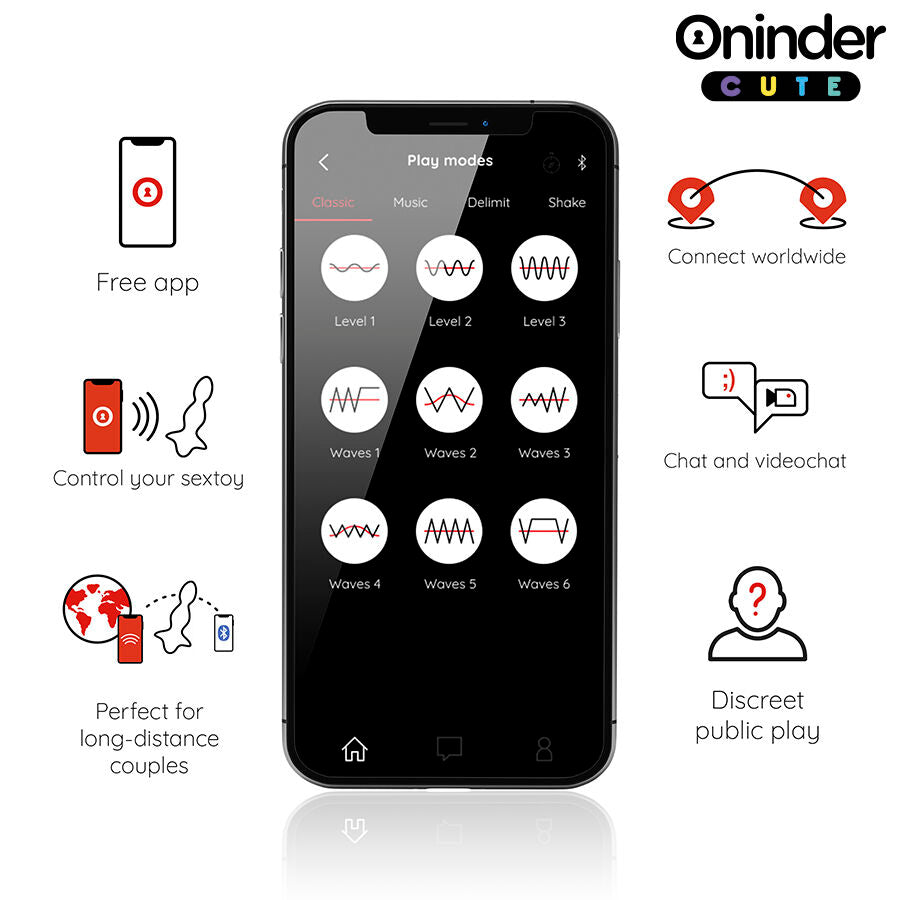 ONINDER CUTE - DILATATORE ANALE VIBRANTE LOVE BUTT - APP GRATUITA IN TUTTO IL MONDO