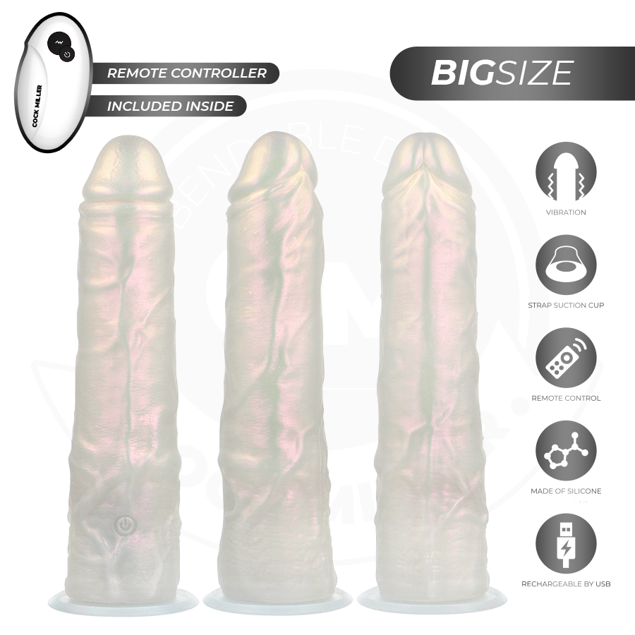 COCK MILLER - DILDO CON VENTOSA, LUCI E VIBRAZIONE CON TELECOMANDO BIANCO 21,5 CM