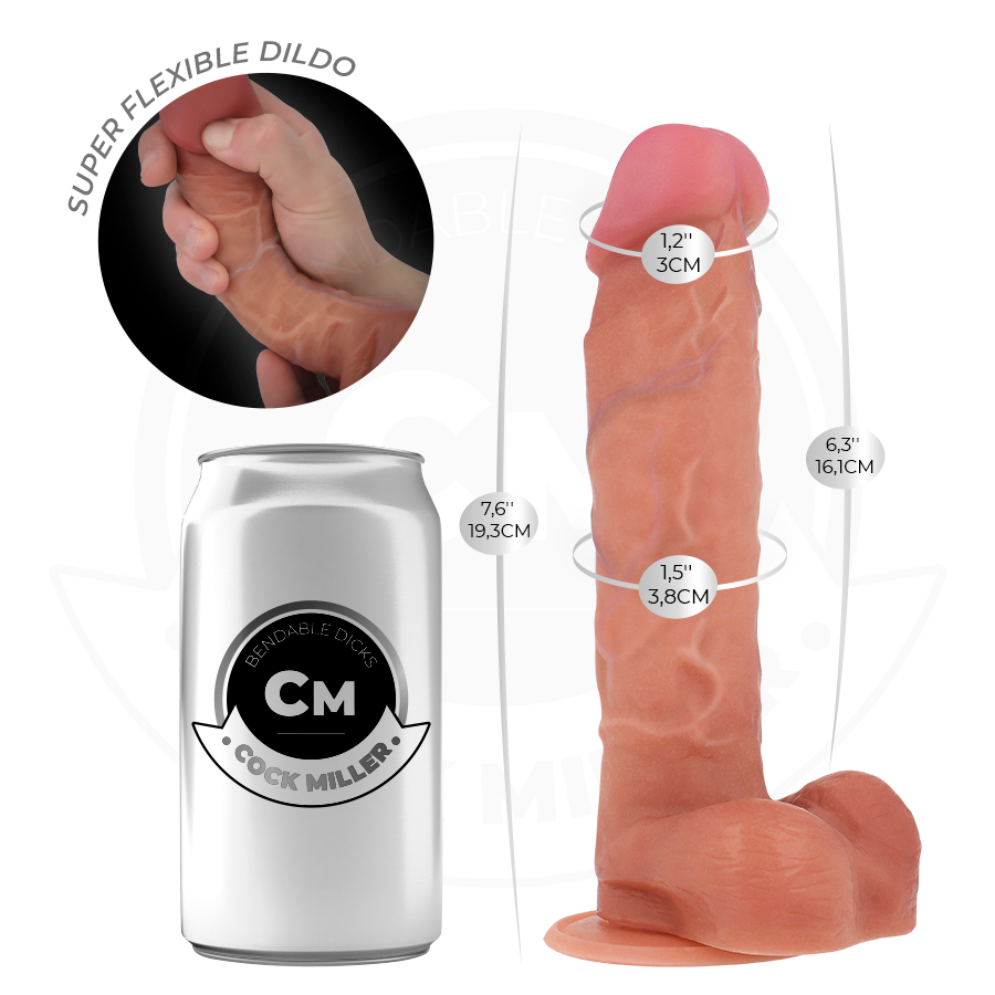 COCK MILLER - DILDO ARTICOLABILE IPERREALISTICO 19,3 CM