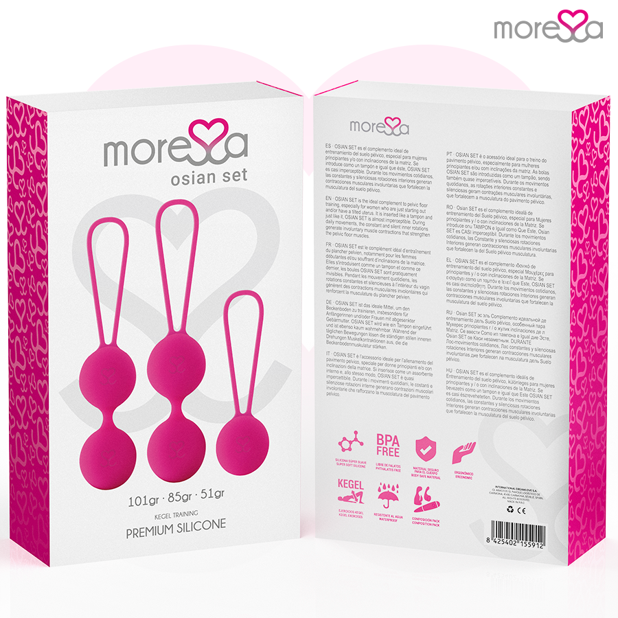 MORESSA - SET OSIAN PREMIUM SILICONE ROSA (Osian One - 51 g | Osian Two - 101 g | Osian Three 85 g)