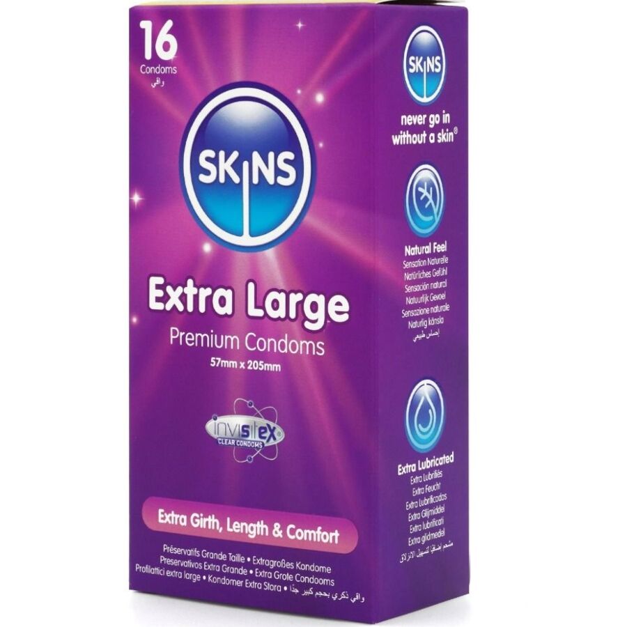 SKINS - PRESERVATIVI EXTRA LARGE PREMIUM CONFEZIONE DA 16
