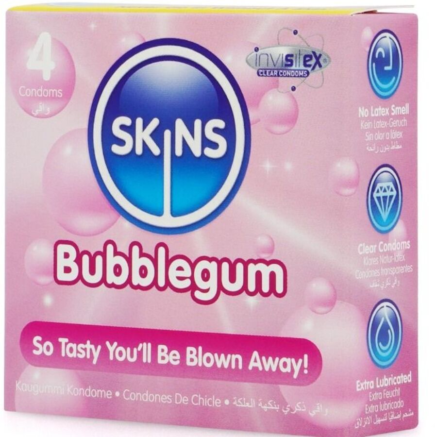SKINS - BUBBLEGUM PREMIUM CONDOM CONFEZIONE DA 4