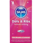 SKINS - DOTS & RIBS PREMIUM CONDOMS CONFEZIONE DA 8