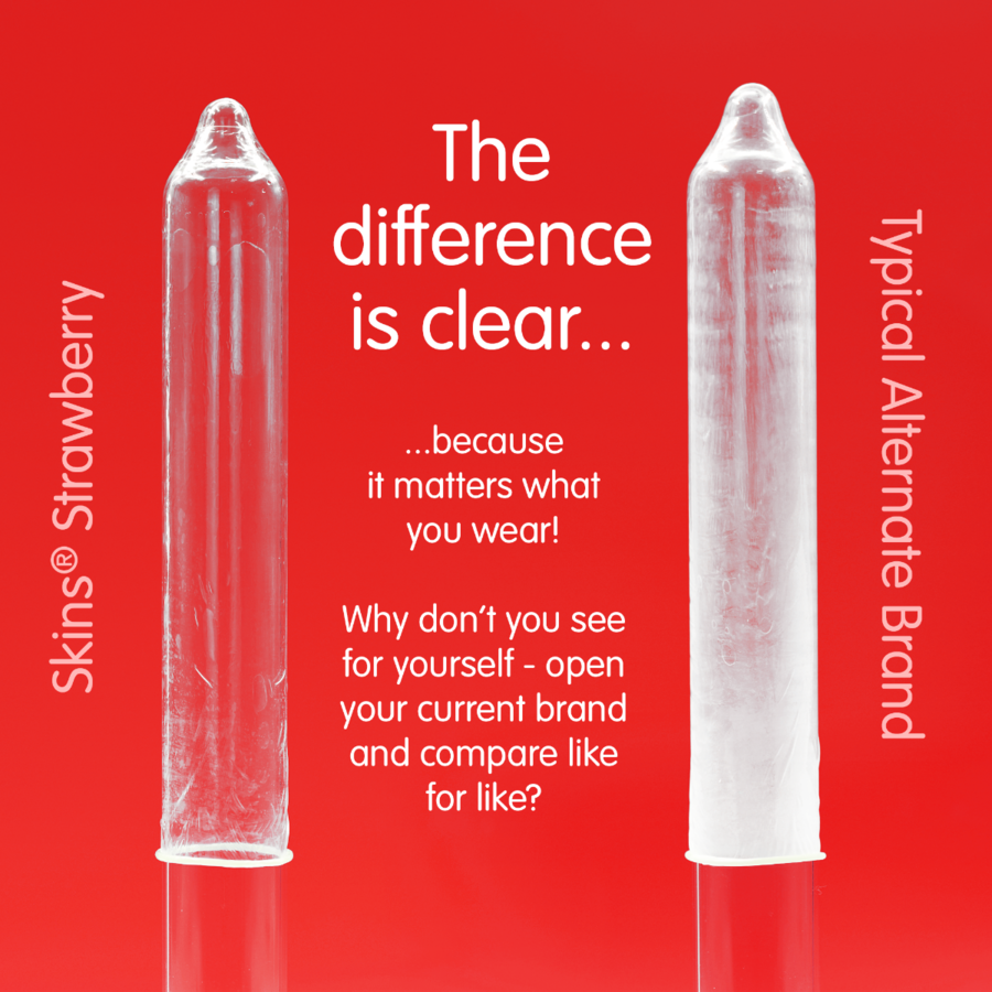 SKINS - PRESERVATIVI PREMIUM ALLA FRAGOLA CONFEZIONE DA 8