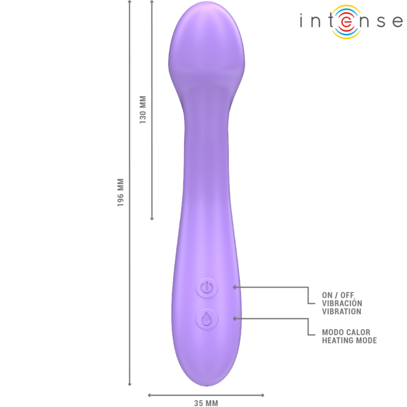 INTENSE - VIBRATORE BECKY 19 CM RISCALDABILE 7 VIBRAZIONI VIOLA