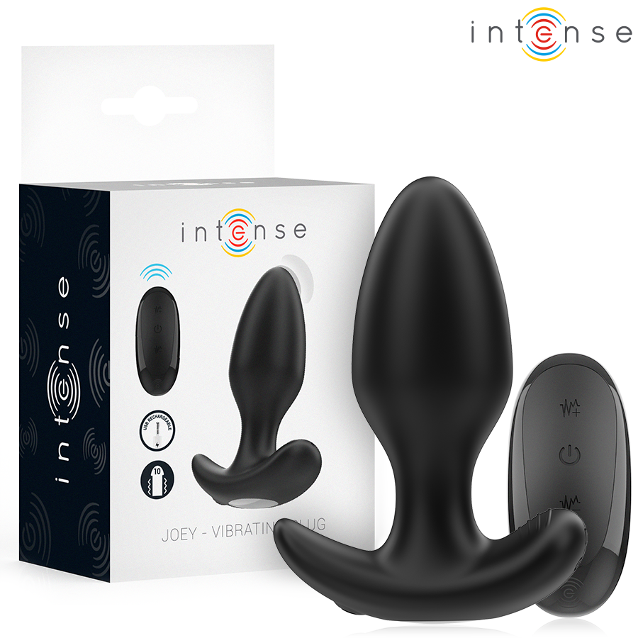 INTENSE - JOEY ANAL PLUG 10 VIBRAZIONI NERO TELECOMANDO