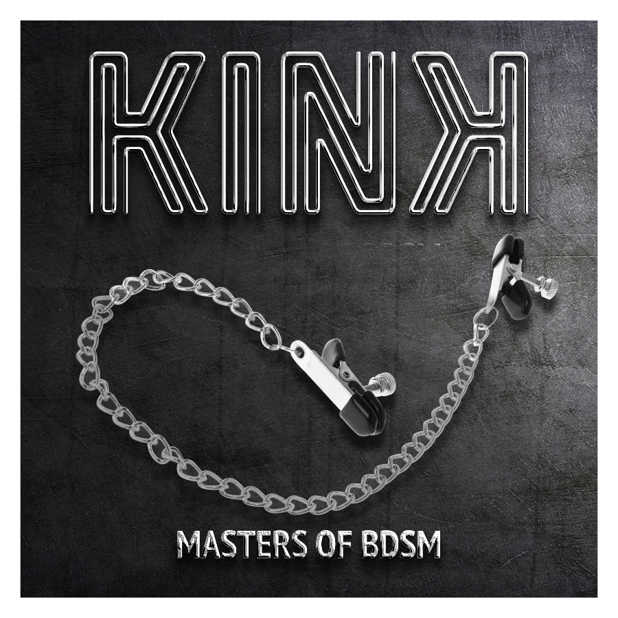 KINK - MORSETTI PER CAPEZZOLI A CATENA PIATTA ARGENTO 34 CM