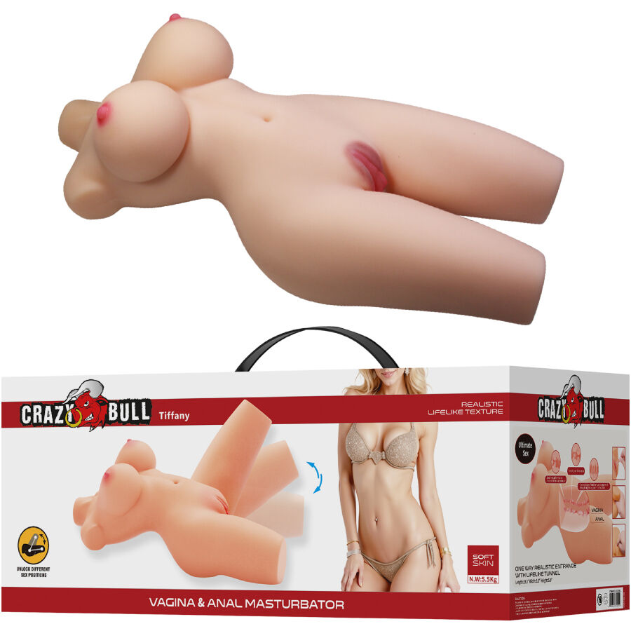 CRAZY BULL - TIFFANY TORSO FEMMINILE REALISTICO VAGINA E ANALE 5,5 KG