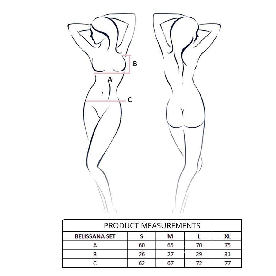 PASSION - BELISSANA REGGISENO + PERIZOMA BIANCO L/XL